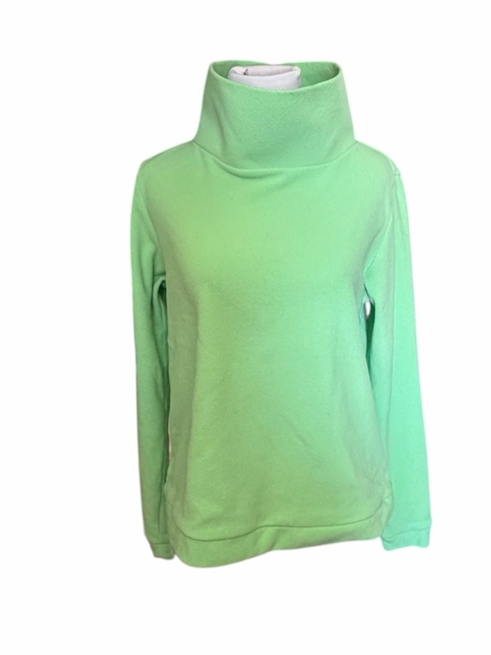 Dudley Stephens Park Slope Vello Fleece turtleneck, Apple green, size M, EUC
